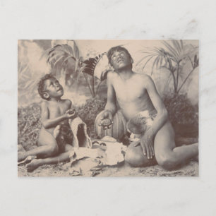 Carte Postale Garçons aborigènes australiens, 1896