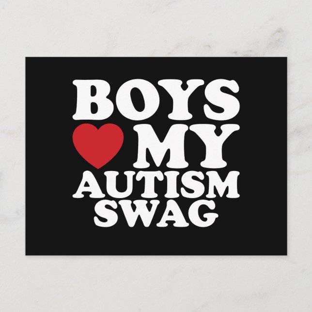 Carte Postale Garçons Aiment Mon Autisme Swag Sensibilisation Co (Devant)