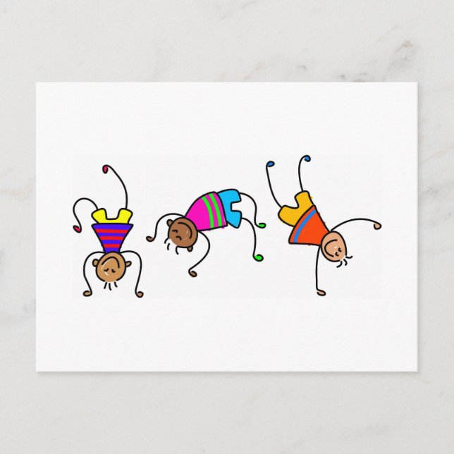 Carte Postale Garçons funky (Devant)