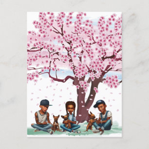 Carte Postale Garçons latinos avec Chihuahuas