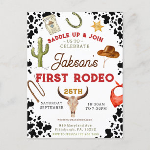 Carte Postale Garçons Mon premier rodéo Cowboy 1er anniversaire