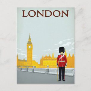 Carte Postale Garde de Londres & Big Ben Art Vintage