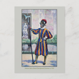 Carte Postale Garde suisse du Vatican Costume semi-formel