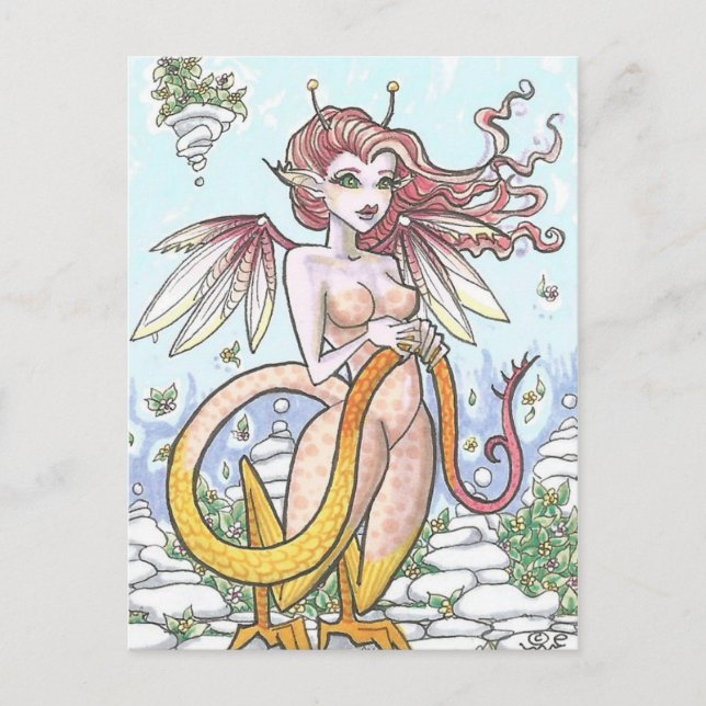 Carte Postale Garden Goyle Gargoyle Fairy Nymphe Imaginaire Art (Devant)