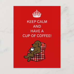 Carte Postale Garder Calme Chocolat Labrador