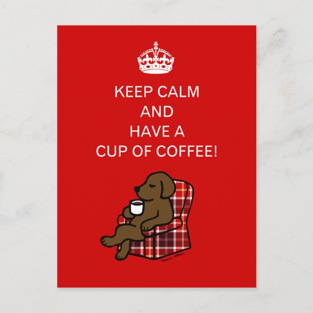 Carte Postale Garder Calme Chocolat Labrador (Devant)