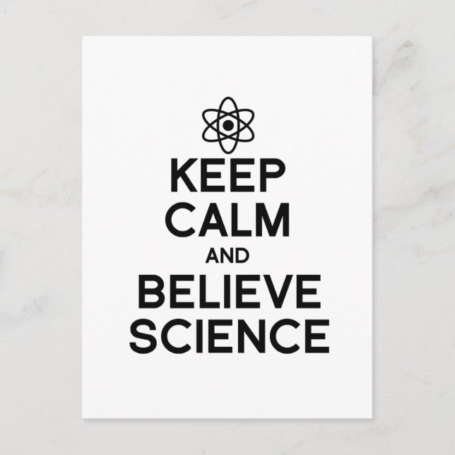 CARTE POSTALE GARDER CALME ET CROIRE LA SCIENCE (Devant)
