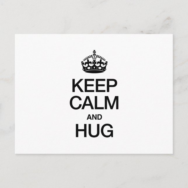 CARTE POSTALE GARDER CALME ET HUG (Devant)