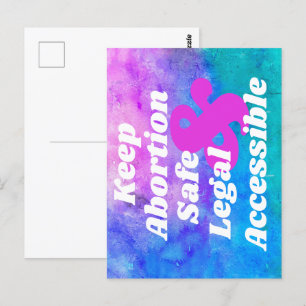Carte Postale Garder l'avortement en sécurité juridique et acces