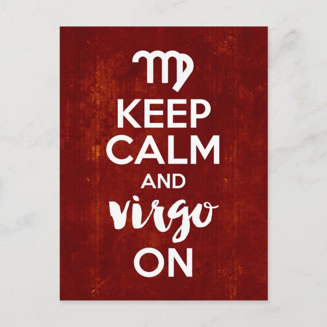 Carte Postale Garder Le Calme Virgo Sur L'Astrologie Anniversair (Devant)