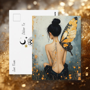 Carte Postale Garder le contact Dire bonjour Femme fantaisis