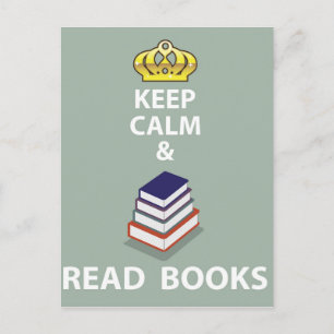 Carte Postale Garder son calme et lire des livres vecteur