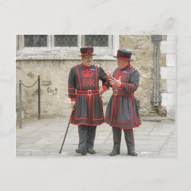 Carte Postale Gardes Yeomen en tenue d'hiver traditionnelle (Devant)