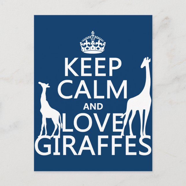 Carte Postale Gardez le calme et aimez les girafes - toutes les (Devant)