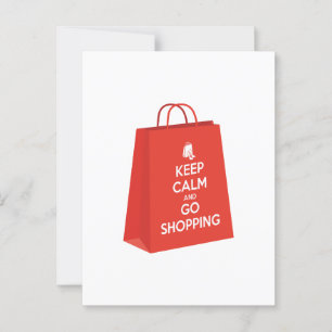 Carte Postale Gardez le calme et aller faire du shopping (sac2)