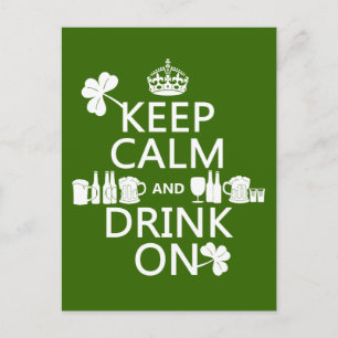Carte Postale Gardez le calme et buvez sur (st patrick irish)