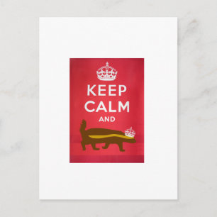 Carte Postale Gardez le calme et continuez sur le blaireau de mi