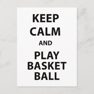 Carte Postale Gardez le calme et jouez au basket-ball