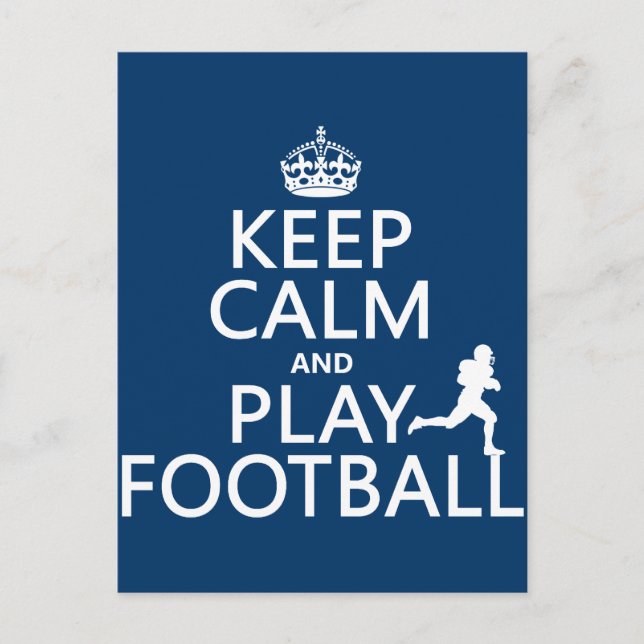 Carte Postale Gardez le calme et jouez au football (football amé (Devant)