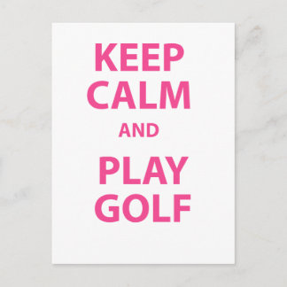 Carte Postale Gardez le calme et jouez au golf