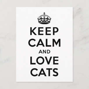 Carte Postale Gardez le calme et l'amour chats