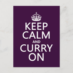 Carte Postale Gardez le calme et le curry allumés