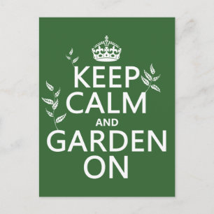 Carte Postale Gardez le calme et le jardin dessus - toutes les