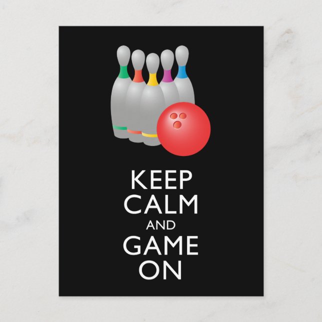 Carte Postale GARDEZ LE CALME ET LE JEU SUR - Bowling (Devant)