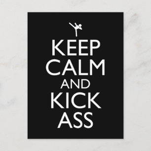Carte Postale Gardez Le Calme Et Le Kick-Ass