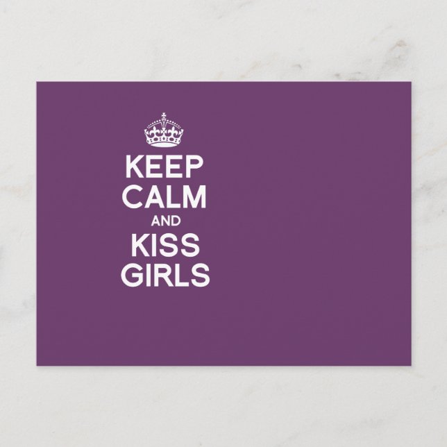 CARTE POSTALE GARDEZ LE CALME ET LES FILLES KISS (Devant)