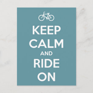 Carte Postale Gardez le calme et roulez en bleu