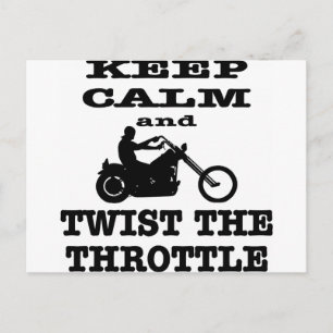 Carte Postale Gardez Le Calme Et Tournez Le Cycliste À Throttle