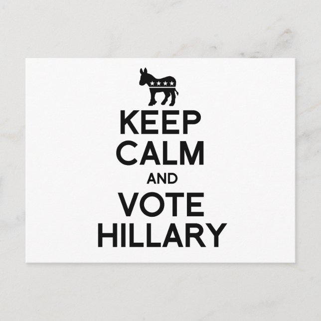 Carte Postale GARDEZ LE CALME ET VOTEZ HILLARY.png (Devant)
