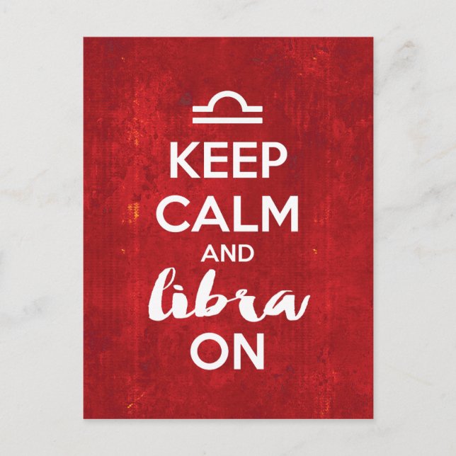 Carte Postale Gardez Le Calme Libra En Astrologie D'Anniversaire (Devant)