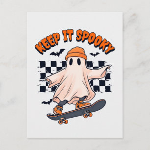 Carte Postale Gardez-le Éffrayant Ski Ghost
