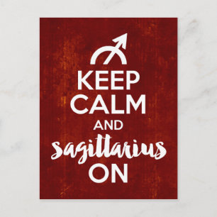 Carte Postale Gardez Le Sagittaire Calme À L'Anniversaire Rouge