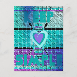 Carte Postale Gardez-le simple : Cyan Heart & Clarity Art Motif