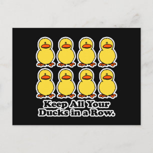 Carte Postale Gardez tous vos canards en rang