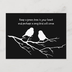 Carte Postale Gardez un arbre vert dans votre coeur avec Oiseaux