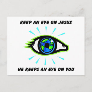 Carte Postale Gardez un oeil sur Jésus don chrétien