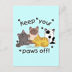 Carte Postale Gardez vos pattes hors (chats)