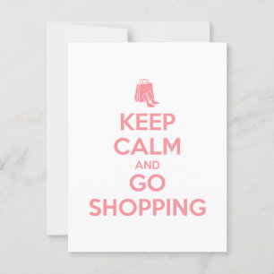 Carte Postale Gardez votre calme et allez faire du shopping