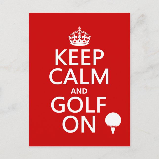 Carte Postale Gardez votre calme et continuez à jouer au golf -  (Devant)