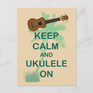 Carte Postale Gardez votre calme et continuez avec l'Ukulele Imp