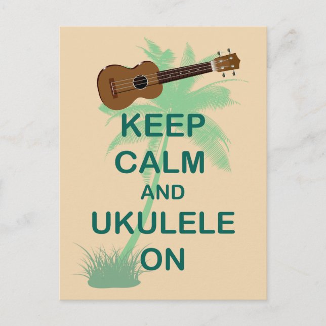 Carte Postale Gardez votre calme et continuez avec l'Ukulele Imp (Devant)