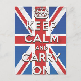 Carte Postale Gardez votre calme et continuez Drapeau britanniqu