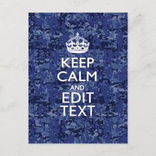 Carte Postale Gardez votre texte calme sur un camouflage numériq