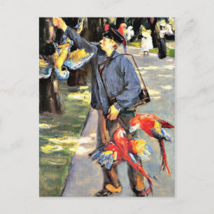 Carte Postale Gardien de perroquets en Artis, peinture Max Liebe