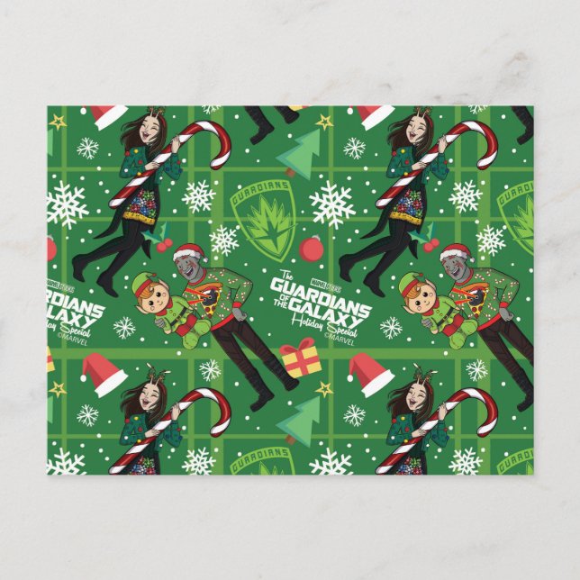 Carte Postale Gardiens de Galaxy Holiday Drax & Mantis (Devant)