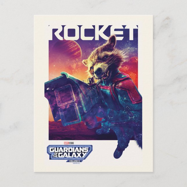 Carte Postale Gardiens de la Galaxie affiche de personnage Rocke (Devant)